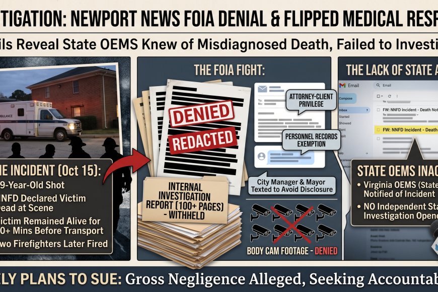 FOIA Failure - Quandrell Williams 2023 - City Refuses FOIA Request -- Victim lay alive for more than 40 minutes before medical personnel realized he was still breathing