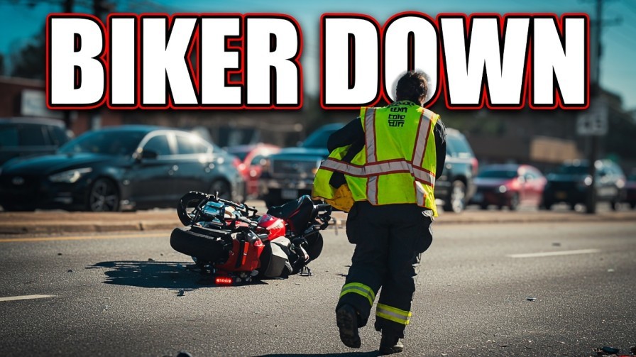 BIKER DOWN - They're NOT gonna let you drive that
