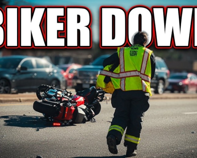 BIKER DOWN - They're NOT gonna let you drive that